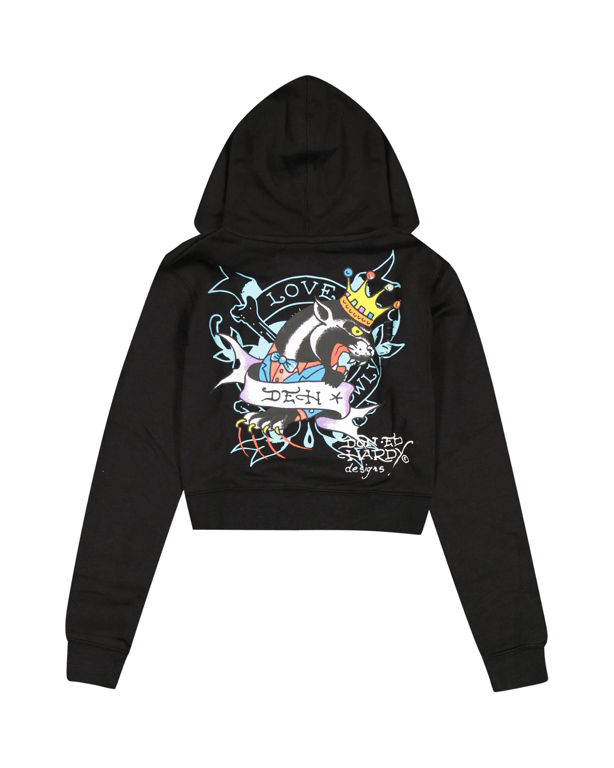 Womens Flower Front Zip Hoodie