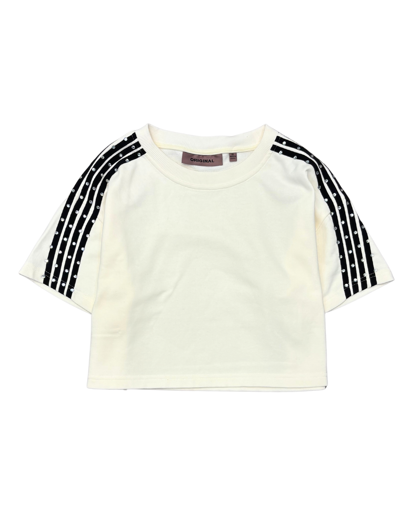 Womens Rhinestone Stripe Shirt