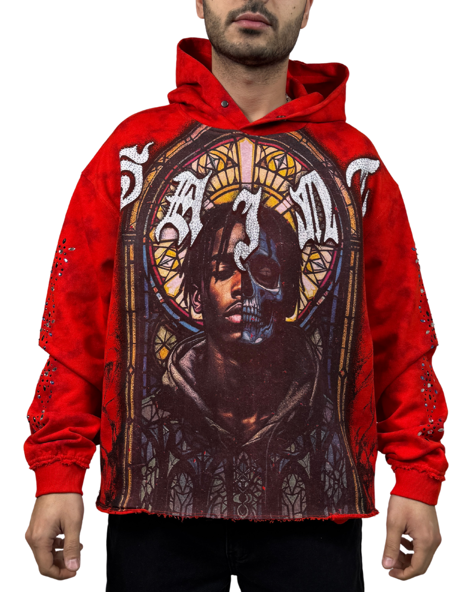 Mens Half Saint Face Hoodie