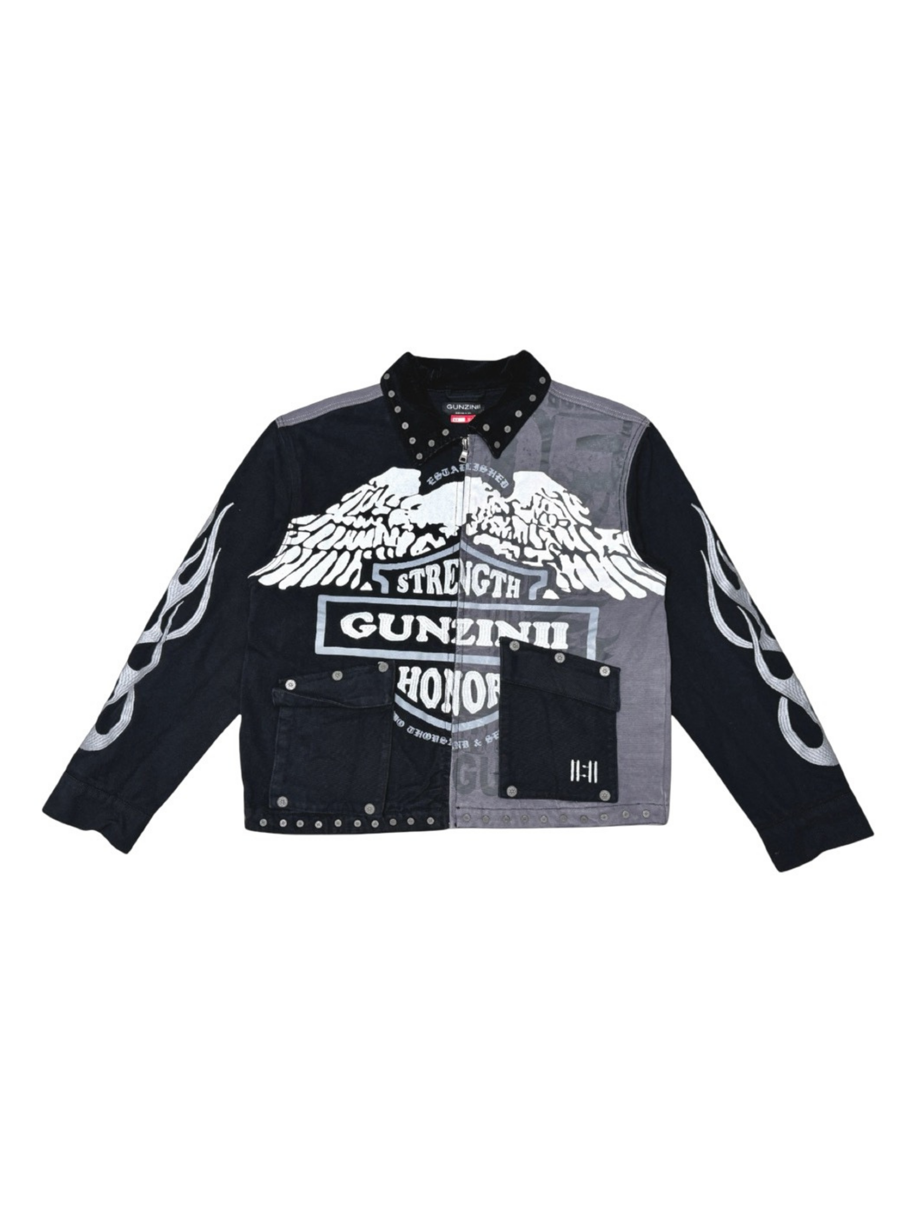 Mens Motorcycle Canvas Zip Jacket