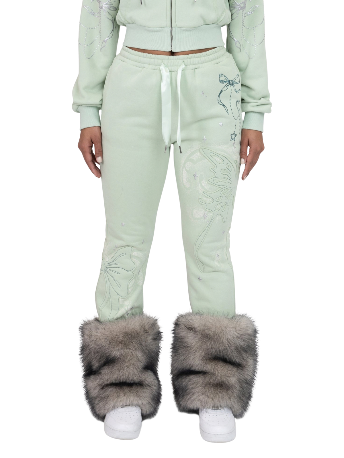 Womens Butterfly Rising Fur Sweatpant