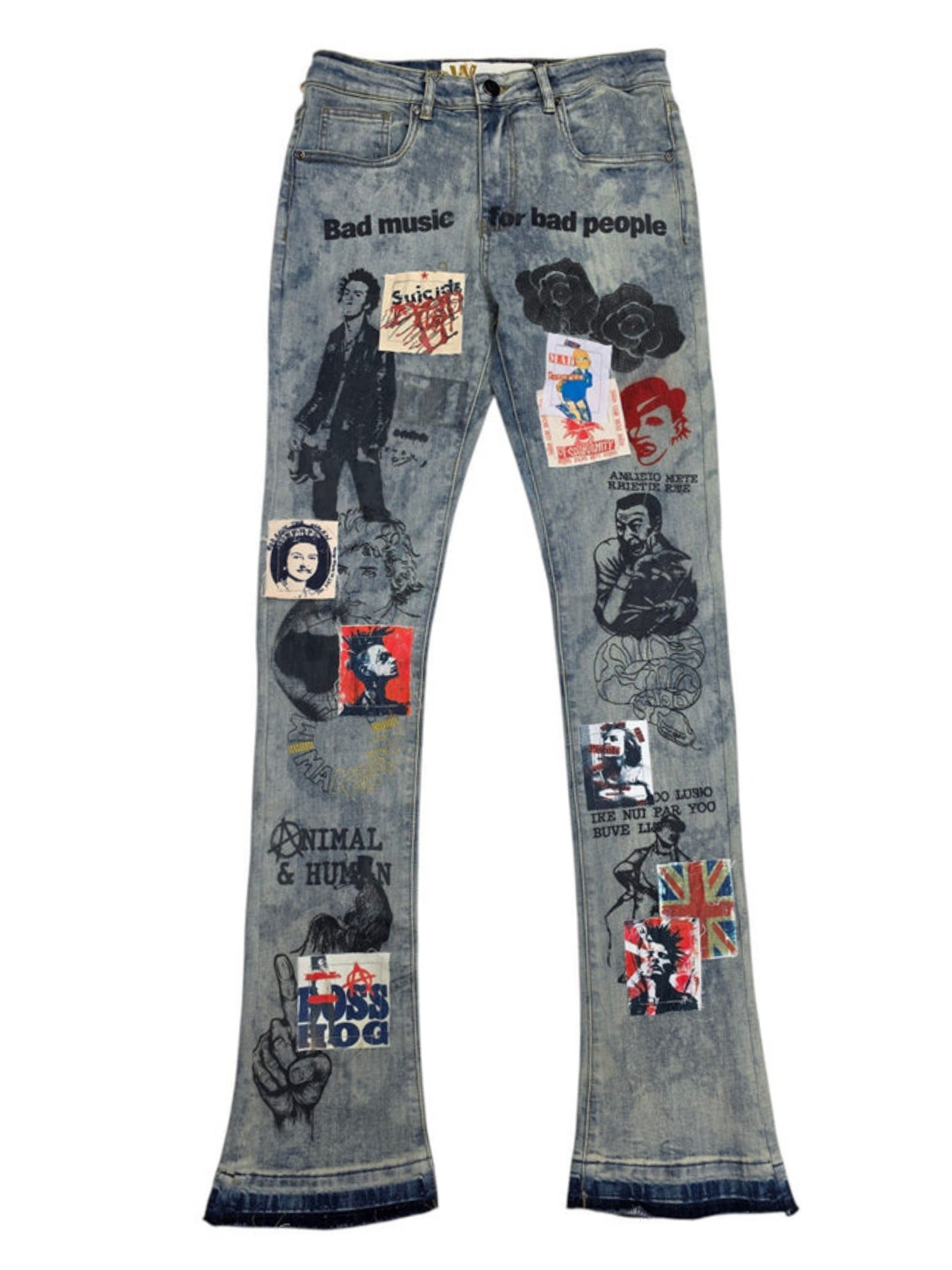 Mens Stacked Patches Jean M8779D