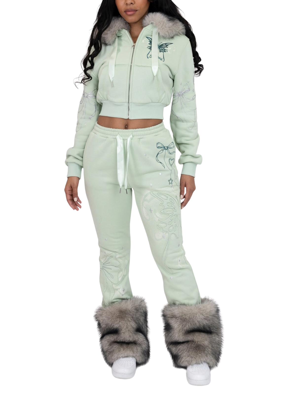 Womens Butterfly Rising Fur Sweatpant
