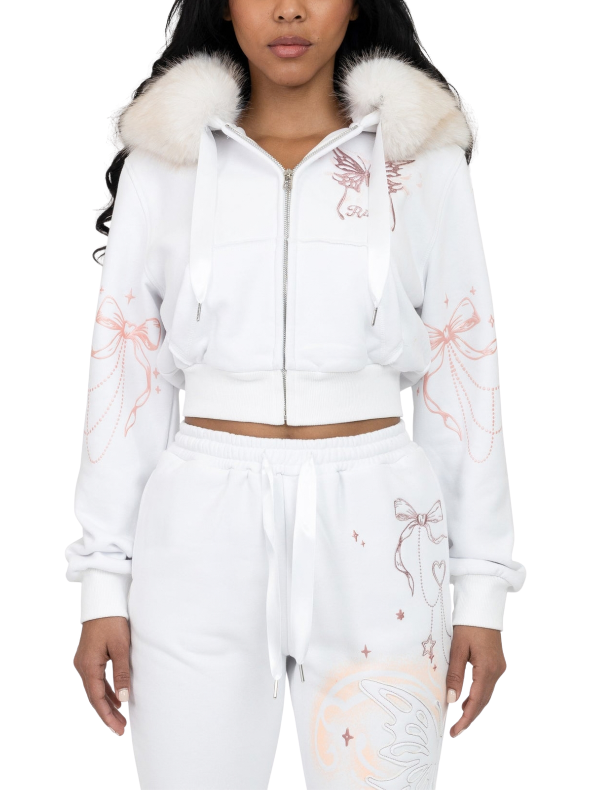 Womens Butterfly Rising Fur Hoodie