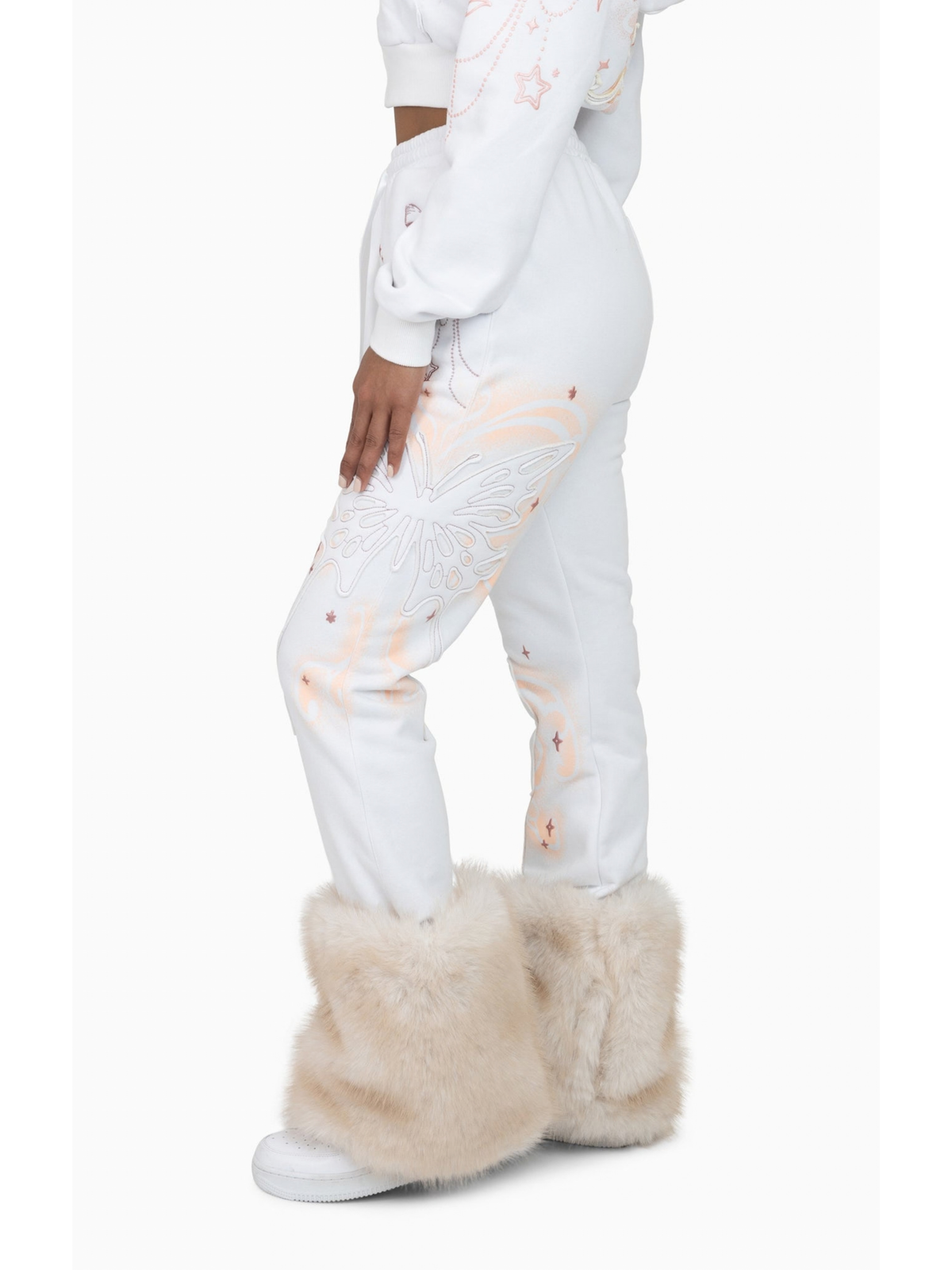 Womens Butterfly Rising Fur Sweatpant