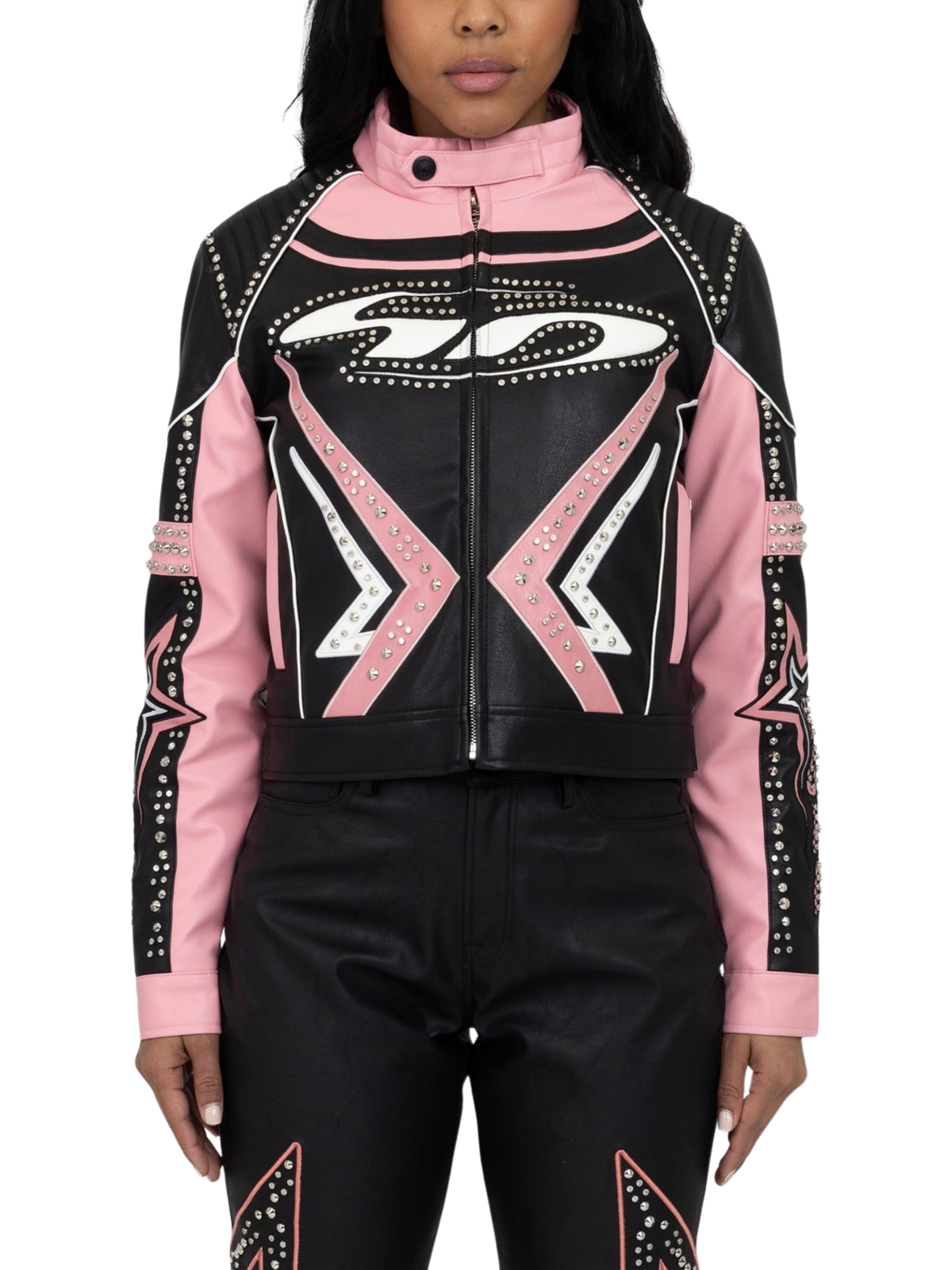 Womens Biker Stud Jacket
