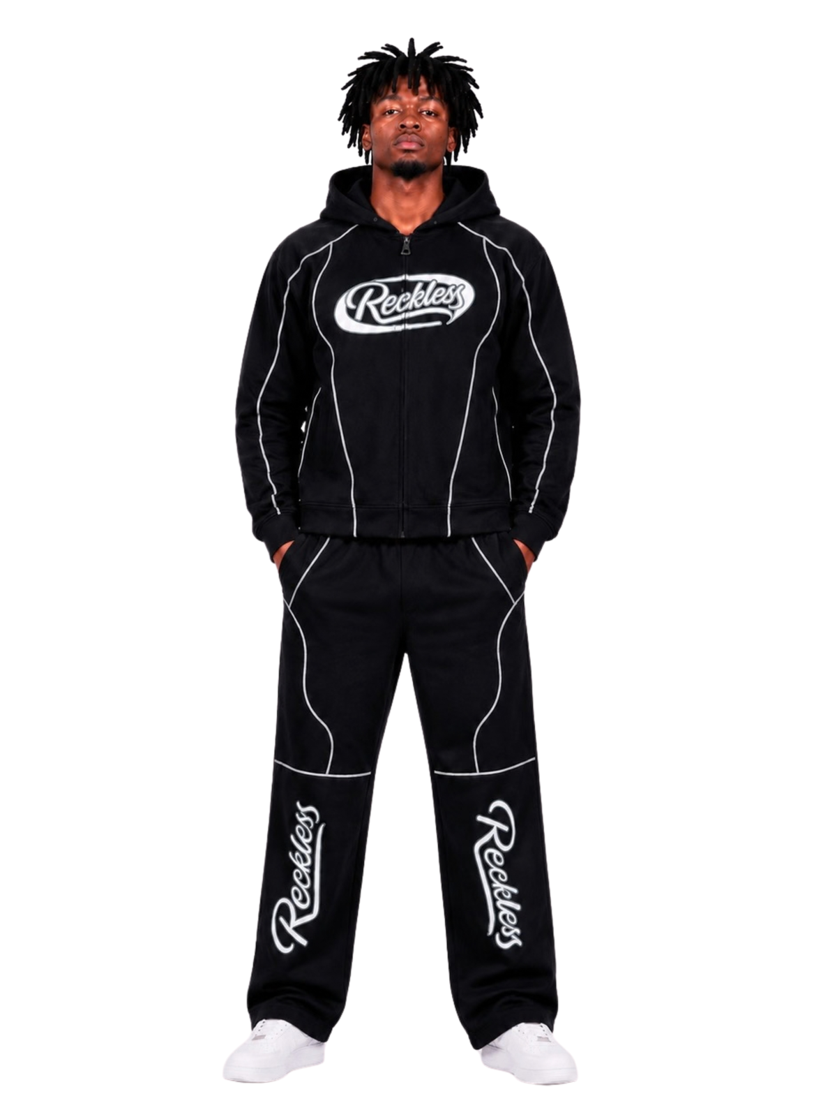 Mens Reckless Nylon Zip Hoodie