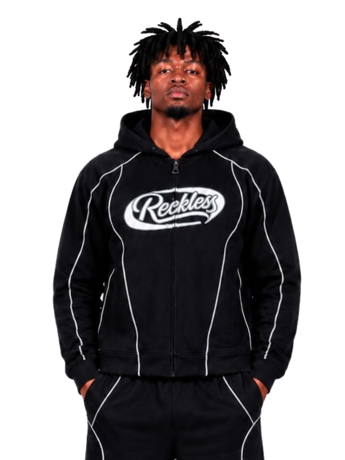 Mens Reckless Nylon Zip Hoodie