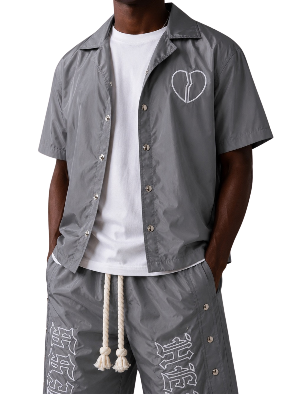 Mens Heartless Button Front Shirt