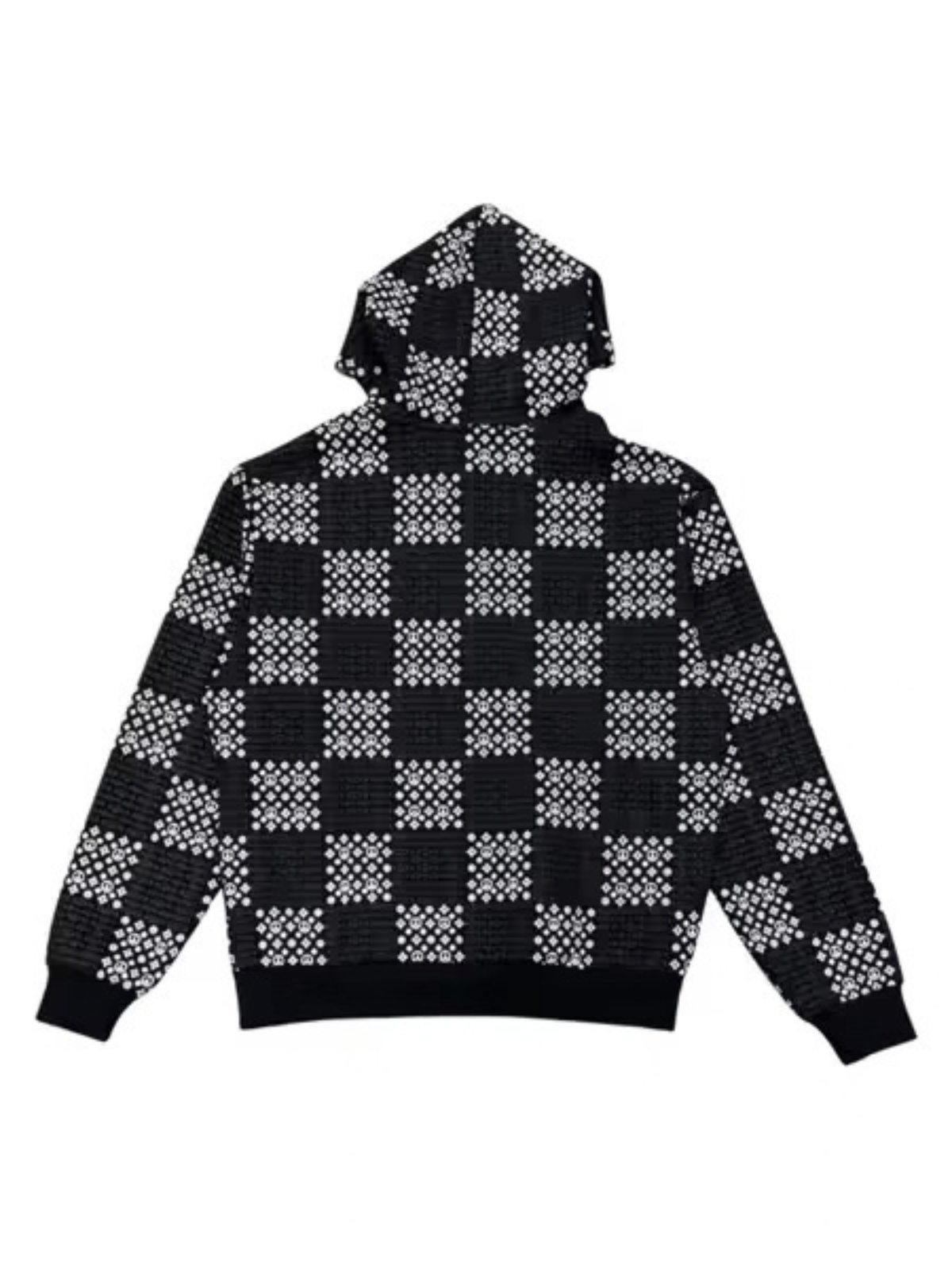 Mens Chequered Monochrome Hoodie KAH007