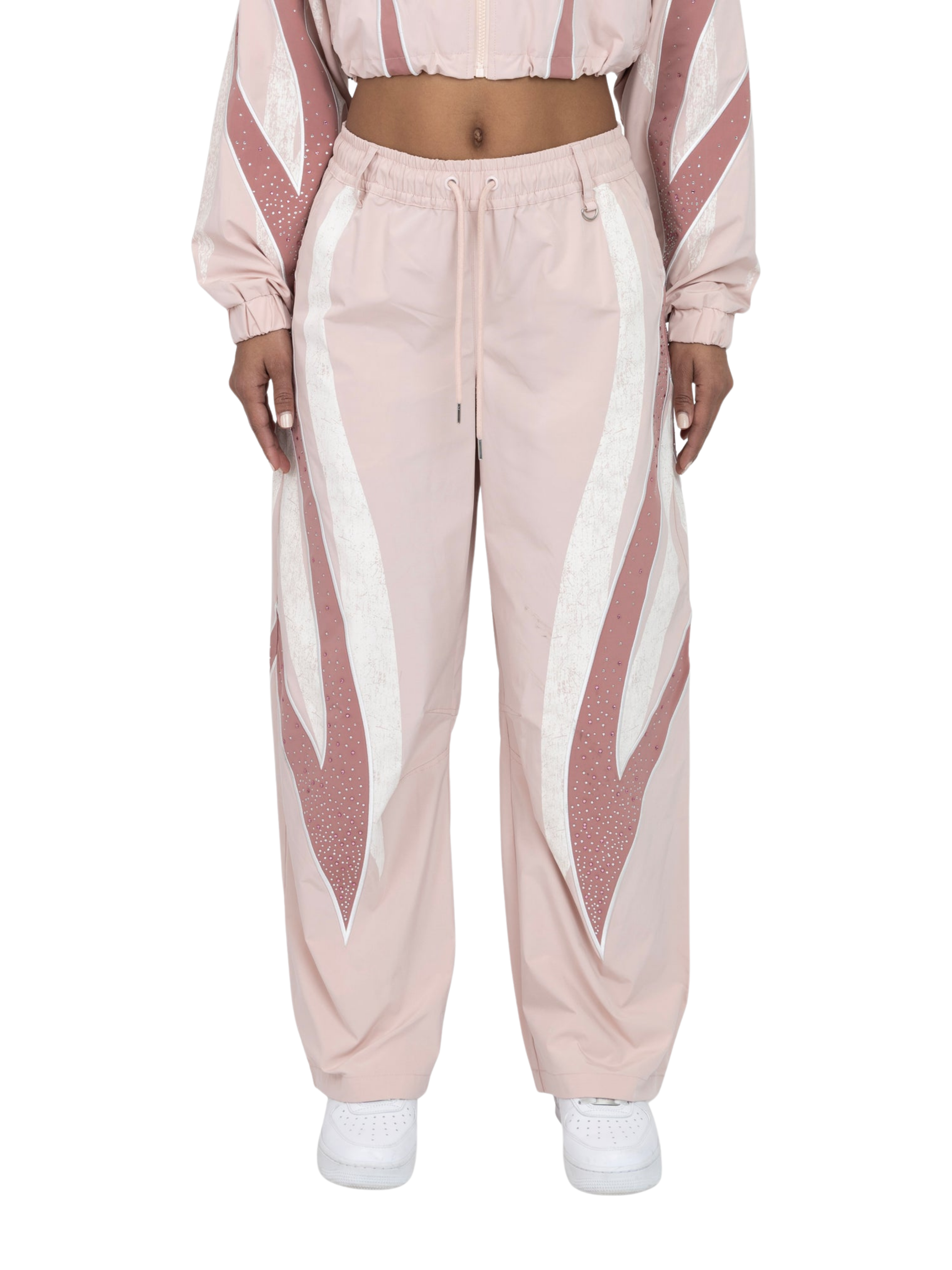 Womens Rhinestone Nylon Pants