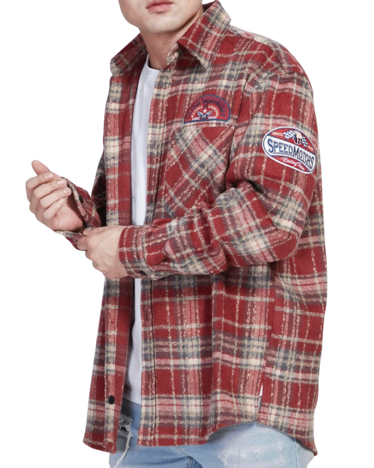 Mens Flannel Speedmotors Patch Shirt