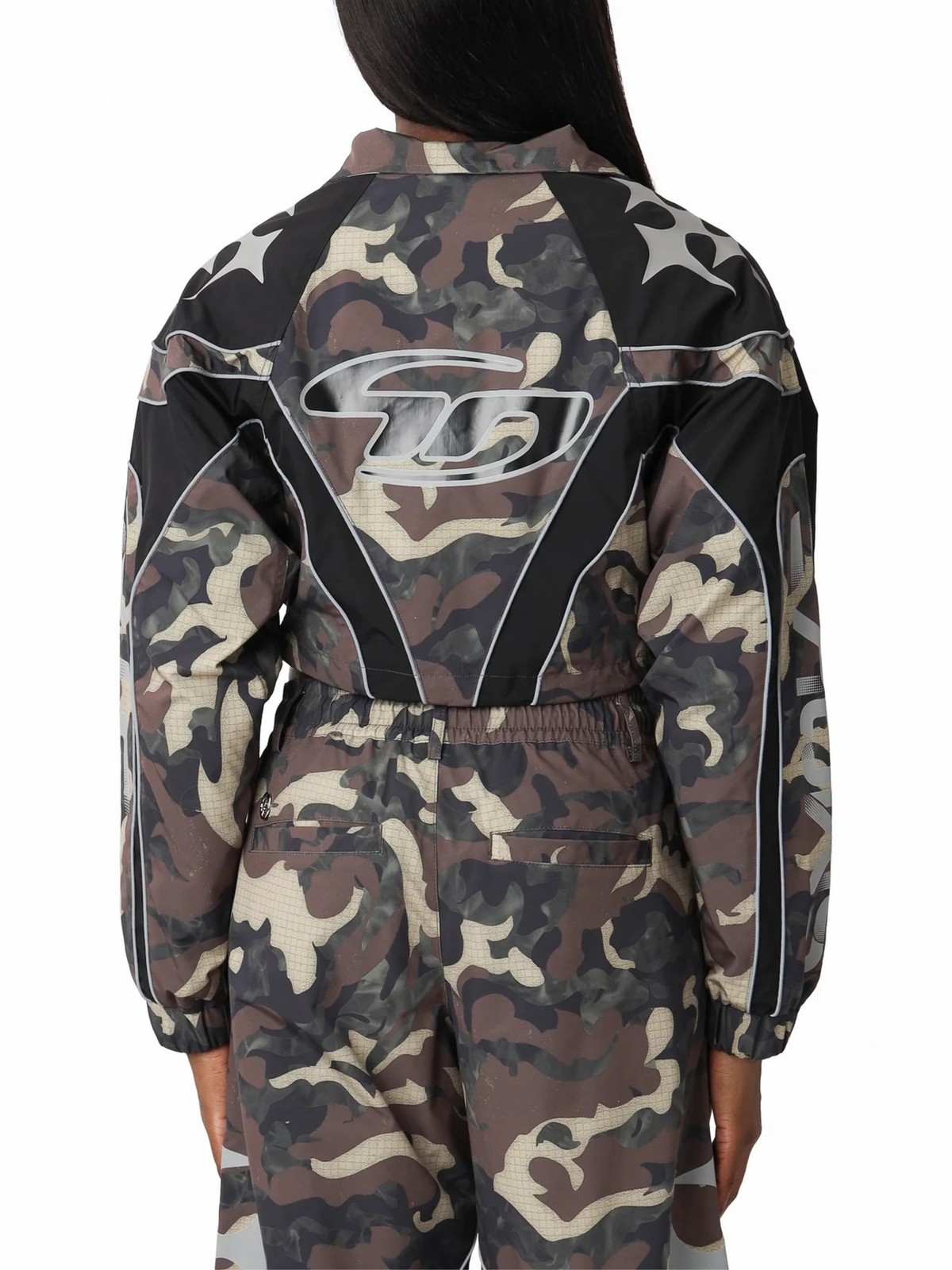 Womens Reflective Nylon Zip Hoodie