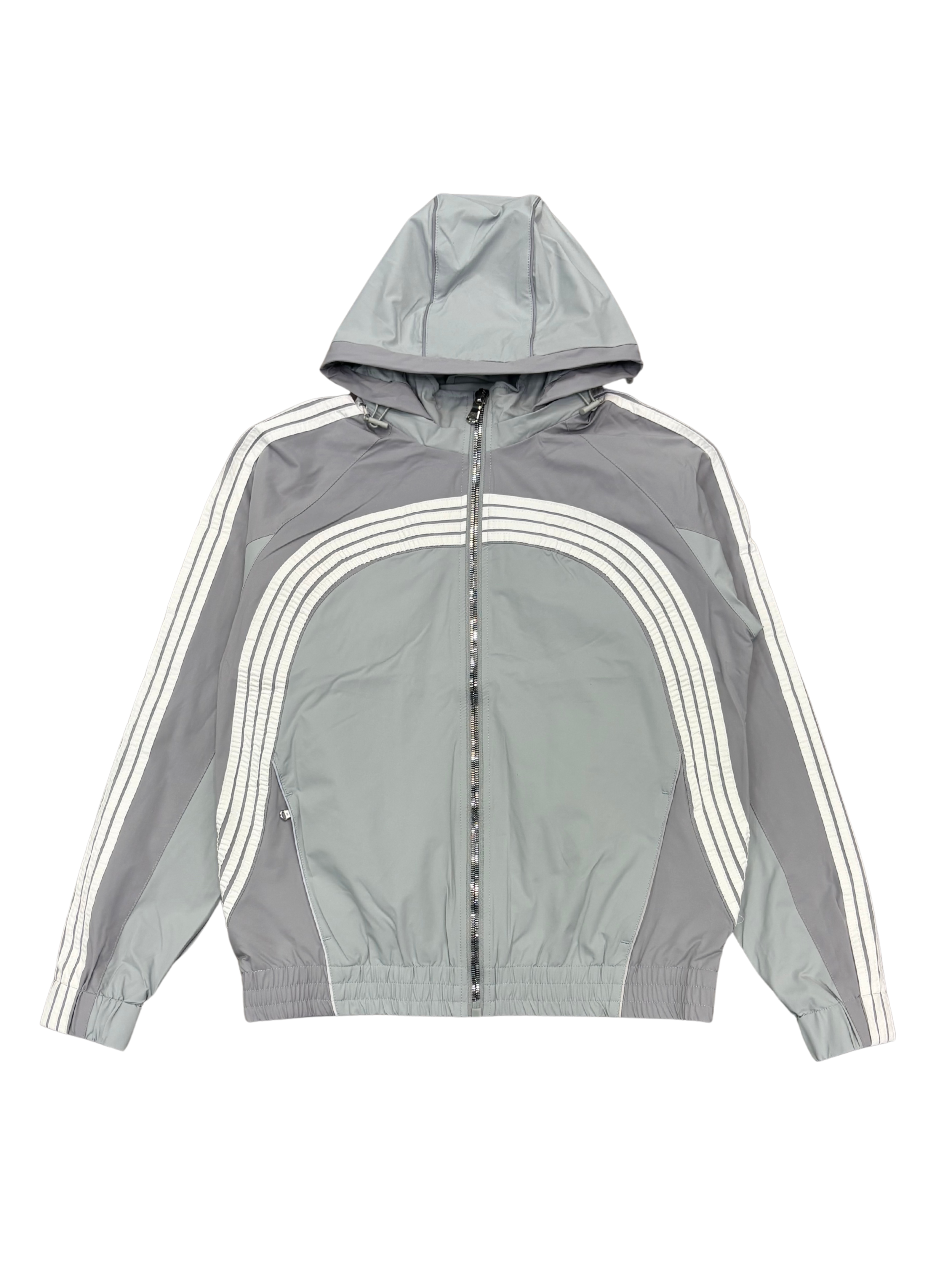 Mens Nylon Striped Zip Jacket