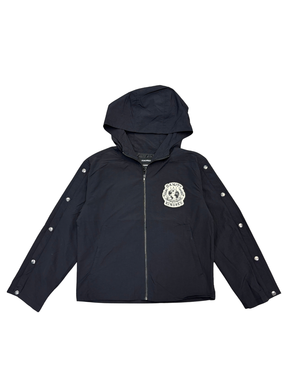 Mens Positive Vibes Nylon Zip Hoodie
