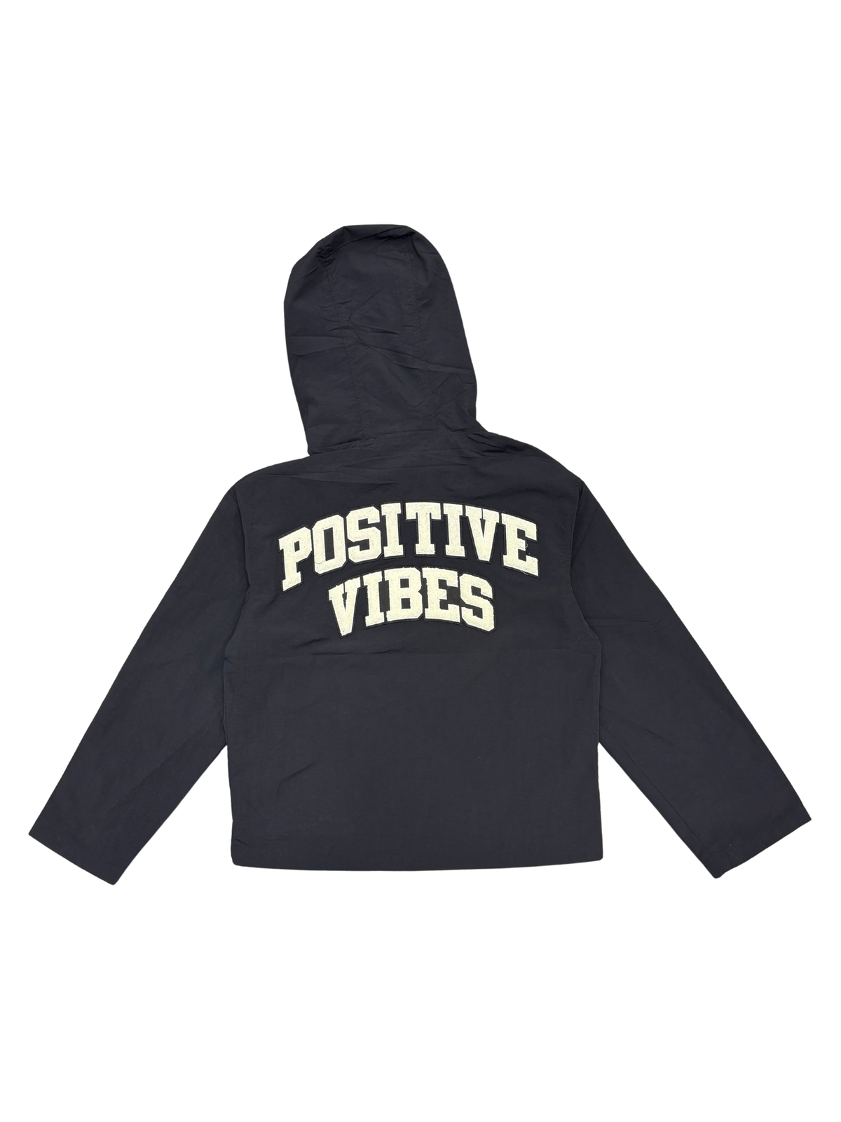 Mens Positive Vibes Nylon Zip Hoodie