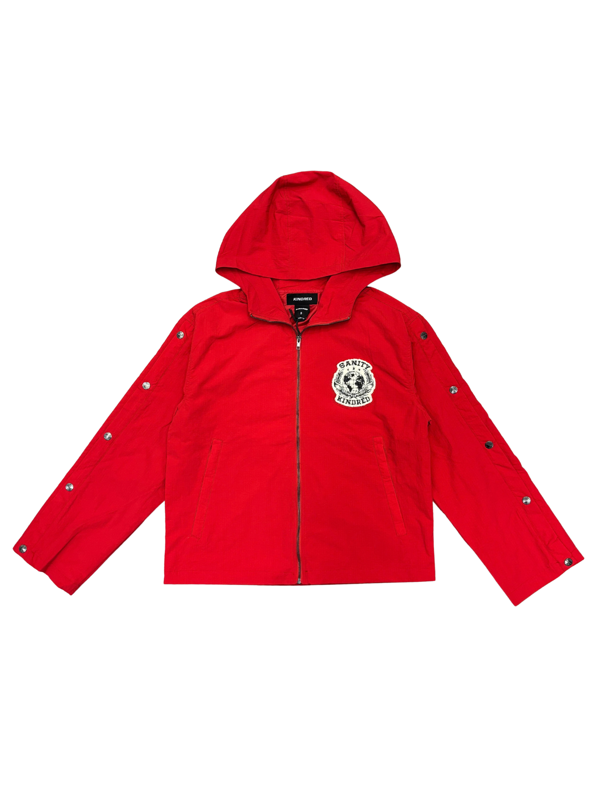 Mens Positive Vibes Nylon Zip Hoodie