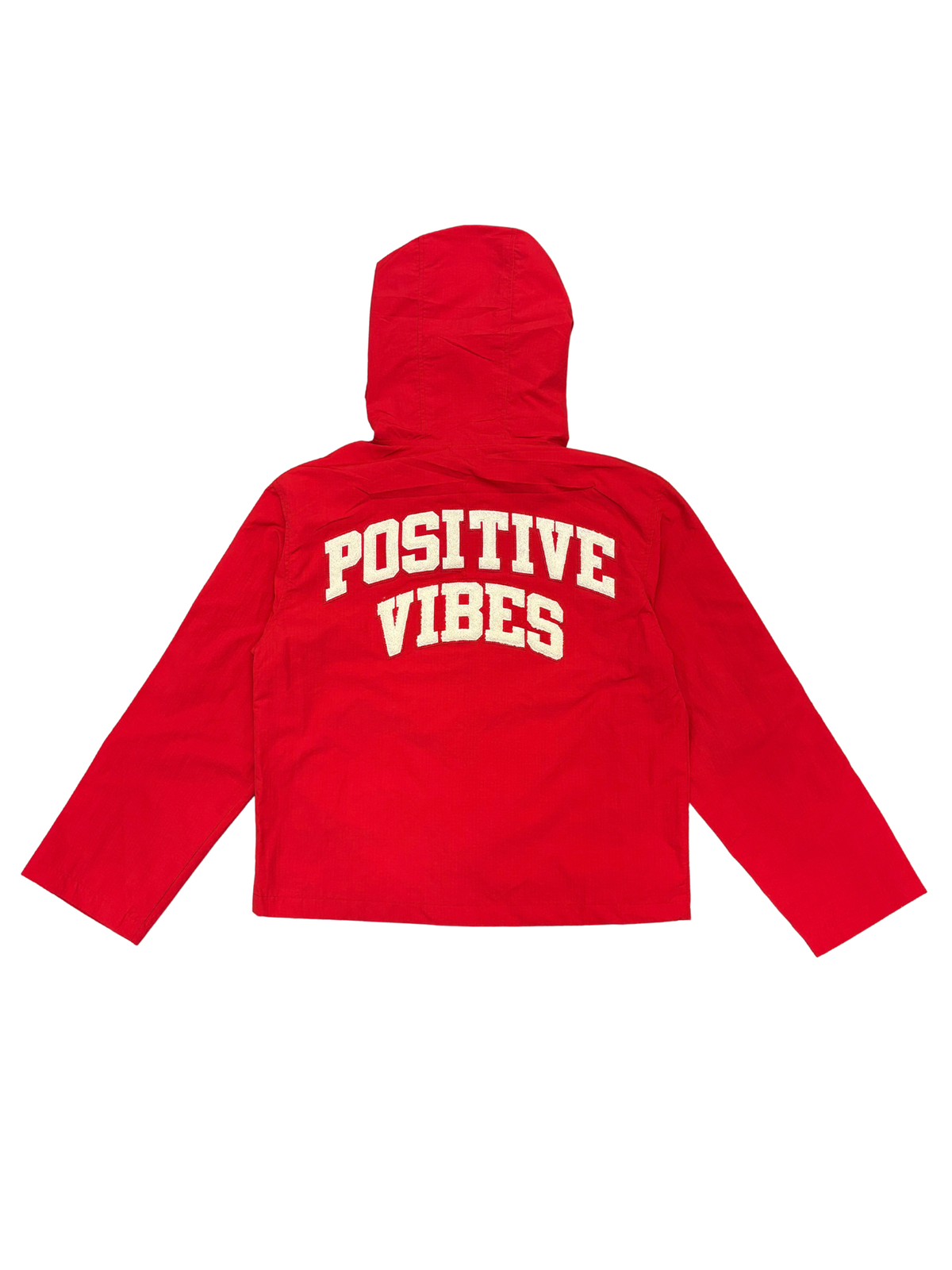 Mens Positive Vibes Nylon Zip Hoodie