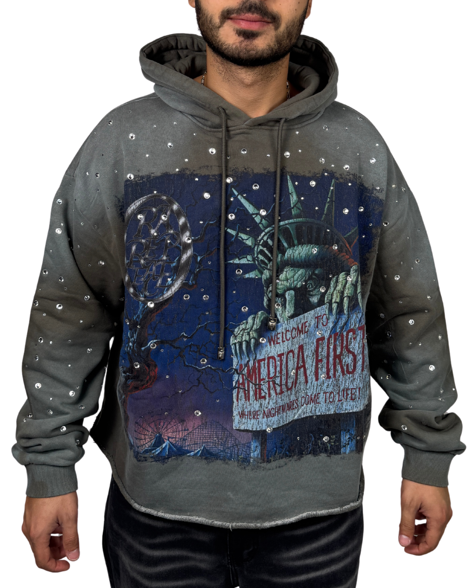 Mens Welcome To America First Hoodie