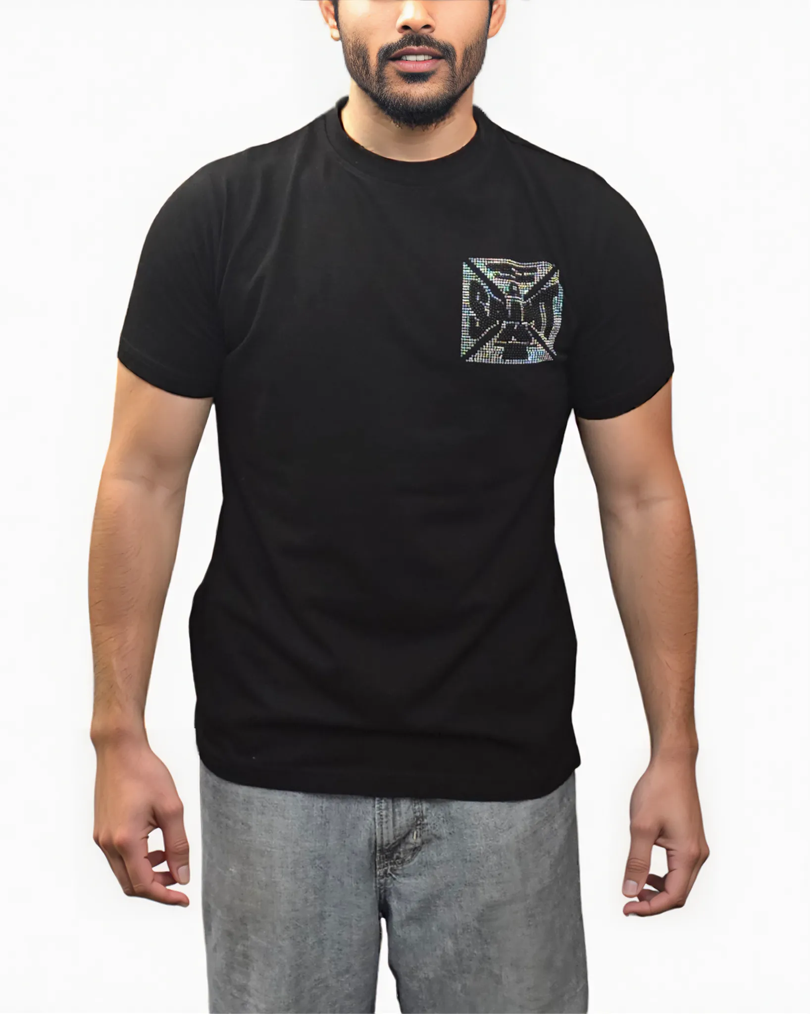 Mens Saint Rhinestone Shirt
