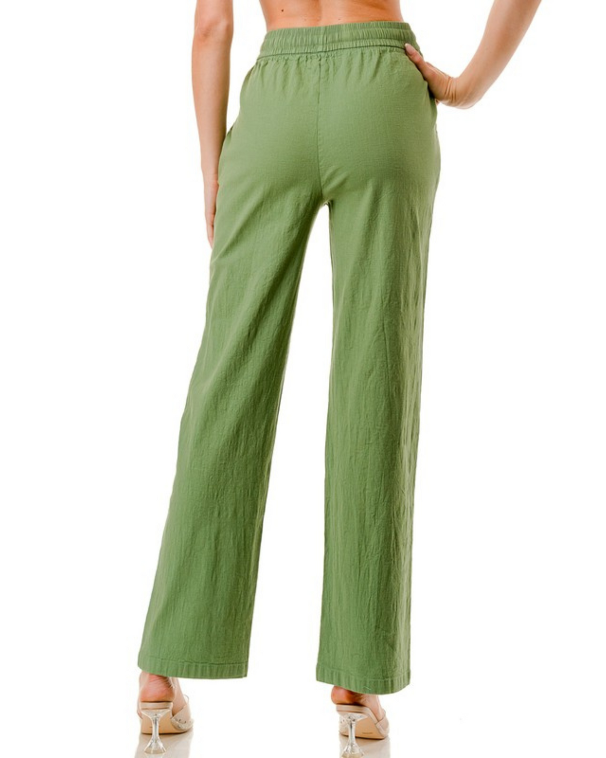 Womens Linen Drawstring Loose Sweatpant