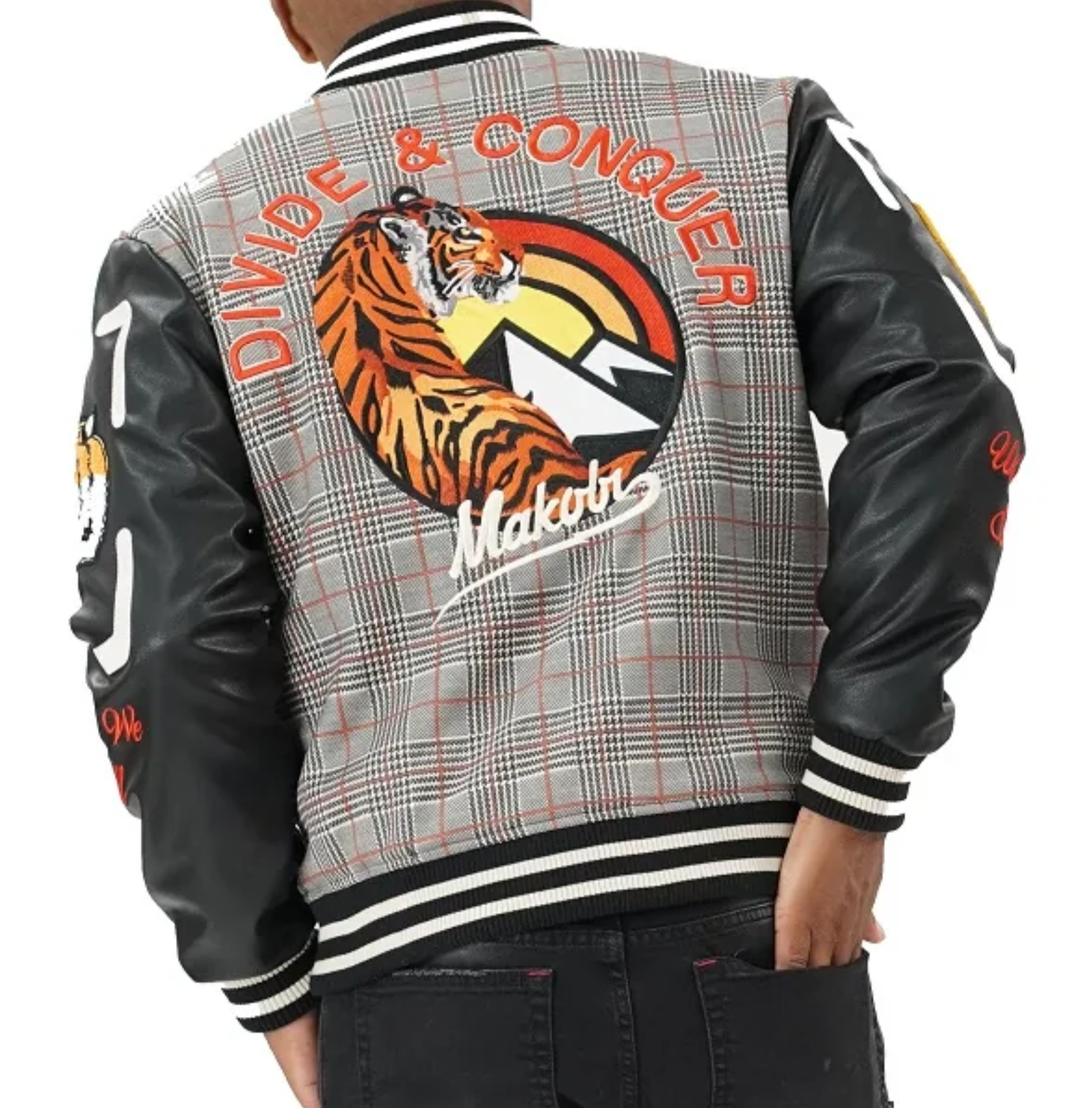 Mens Vercelli Plaid Varsity Jacket M4315