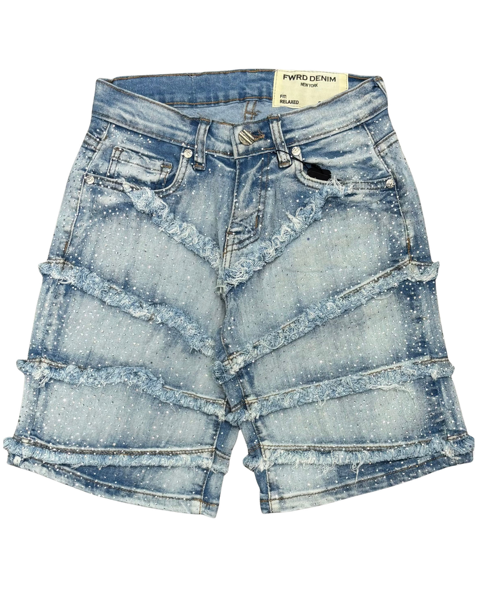 Kids Frayline Stone Denim Shorts