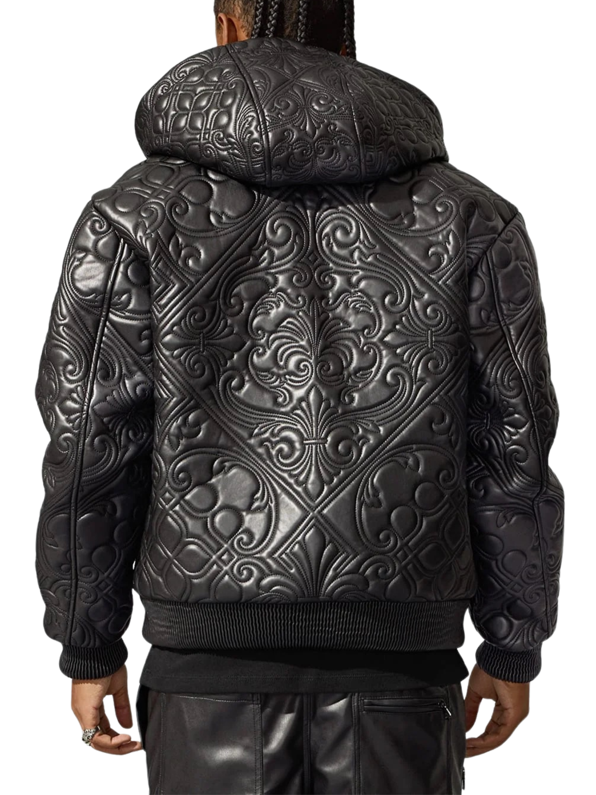 Mens Paisley Puffed Hooded Jacket