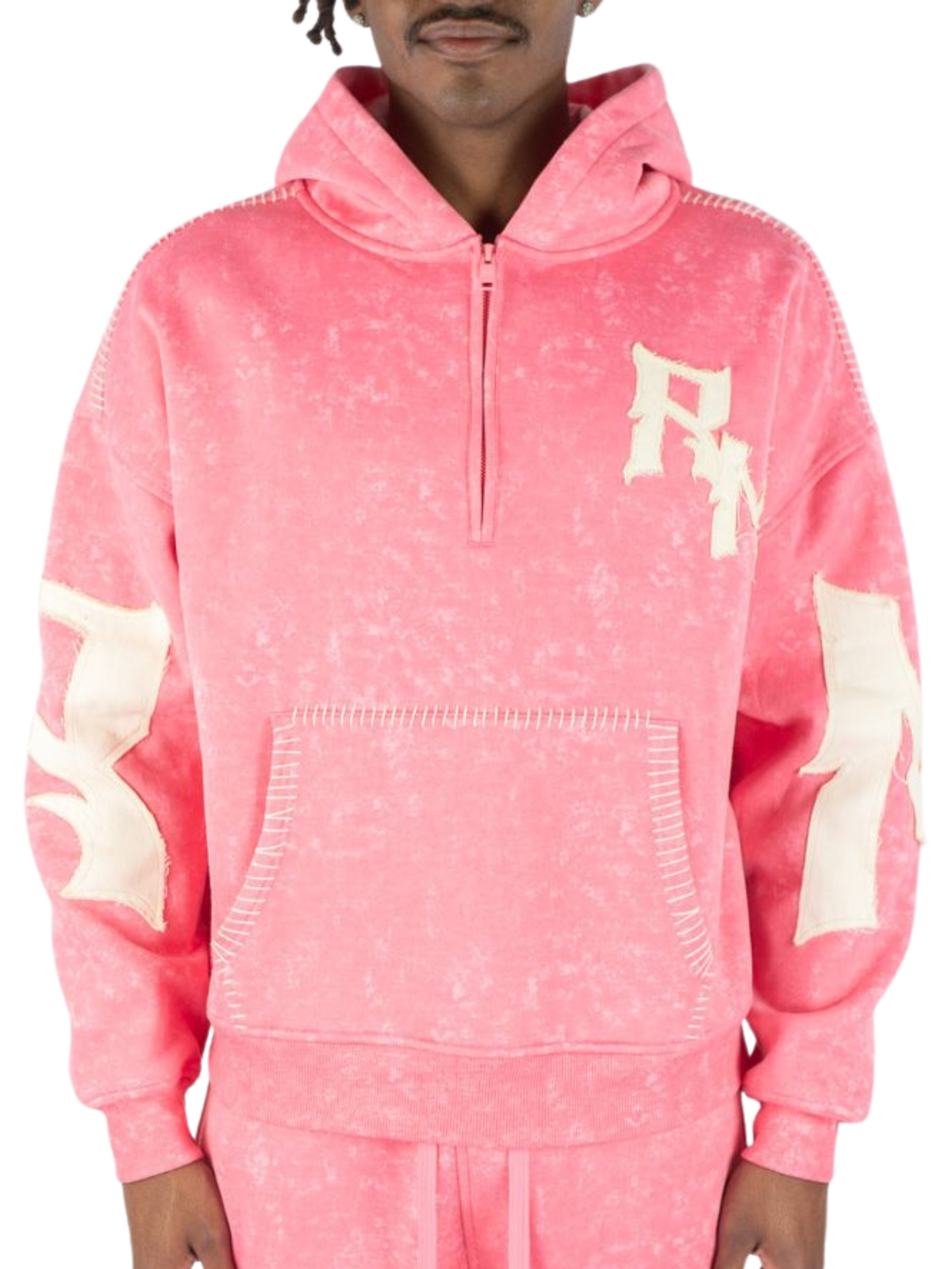 Mens RM Half Zip Threaded Hoodie