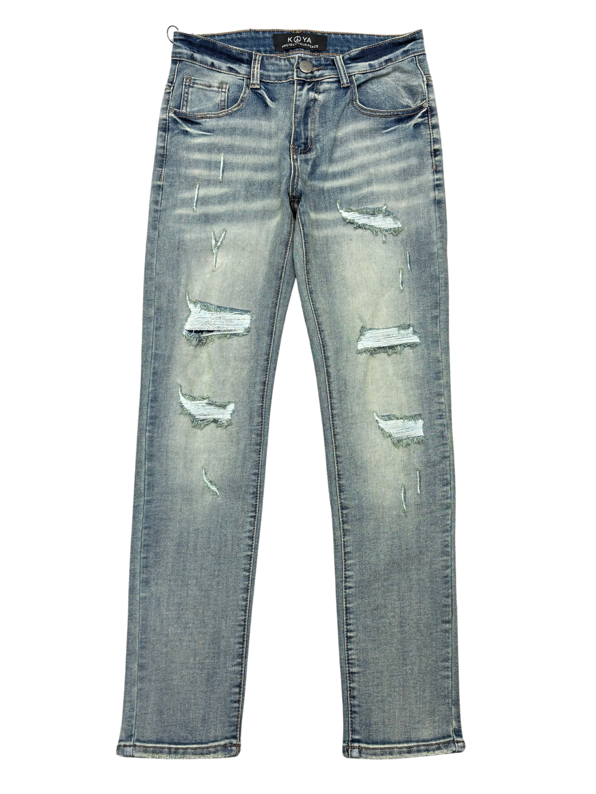 Mens Skinny Distressed Jeans KJ03