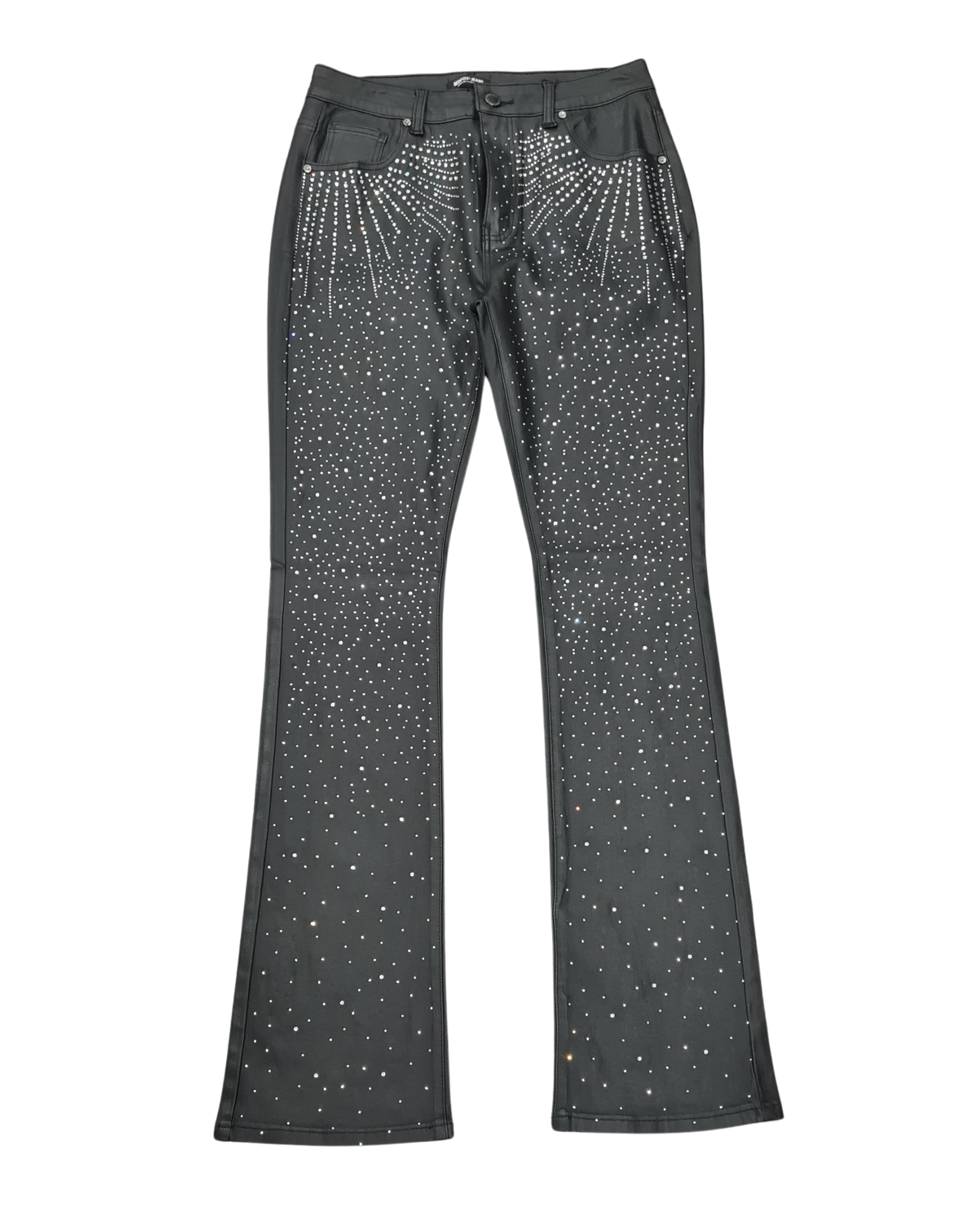 Womens Rhinestone High Waist Jean