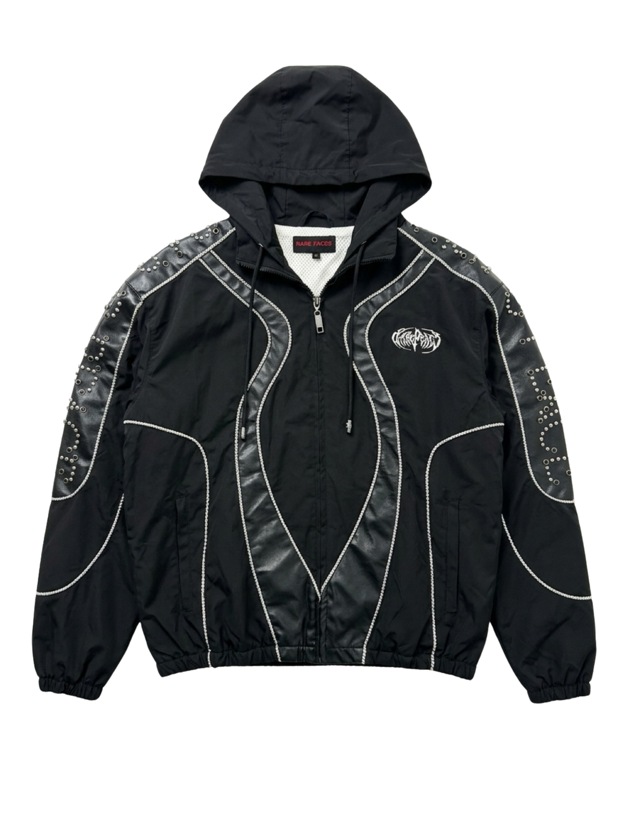 Mens Nylon Studs Zip Jacket RJ6129