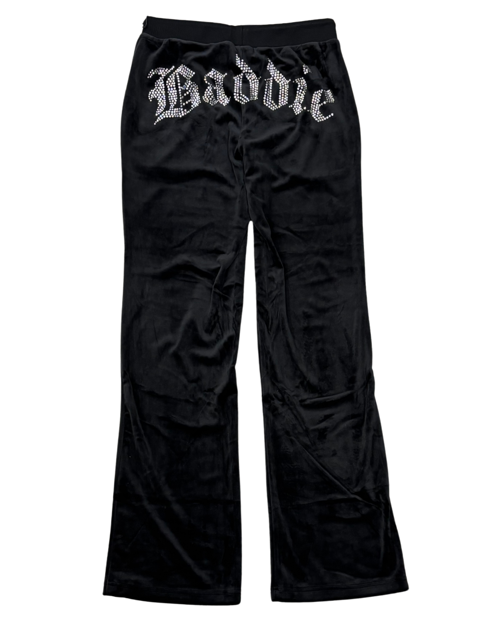 Womens Baddie Rhinestone Sweatpant