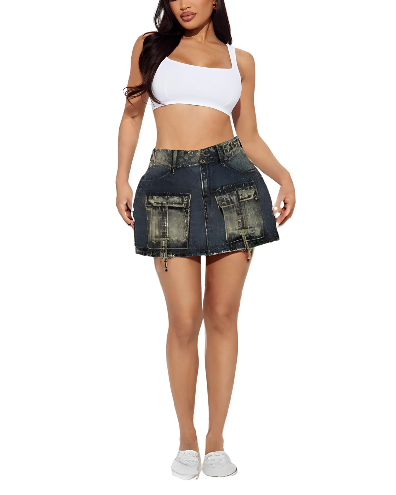 Womens Twill Cargo Skirt