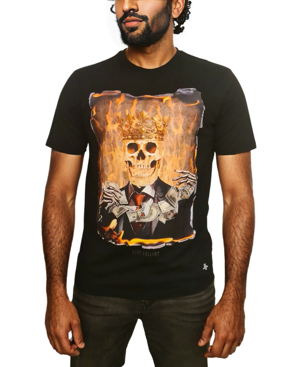 Mens Fire Skeleton Shirt
