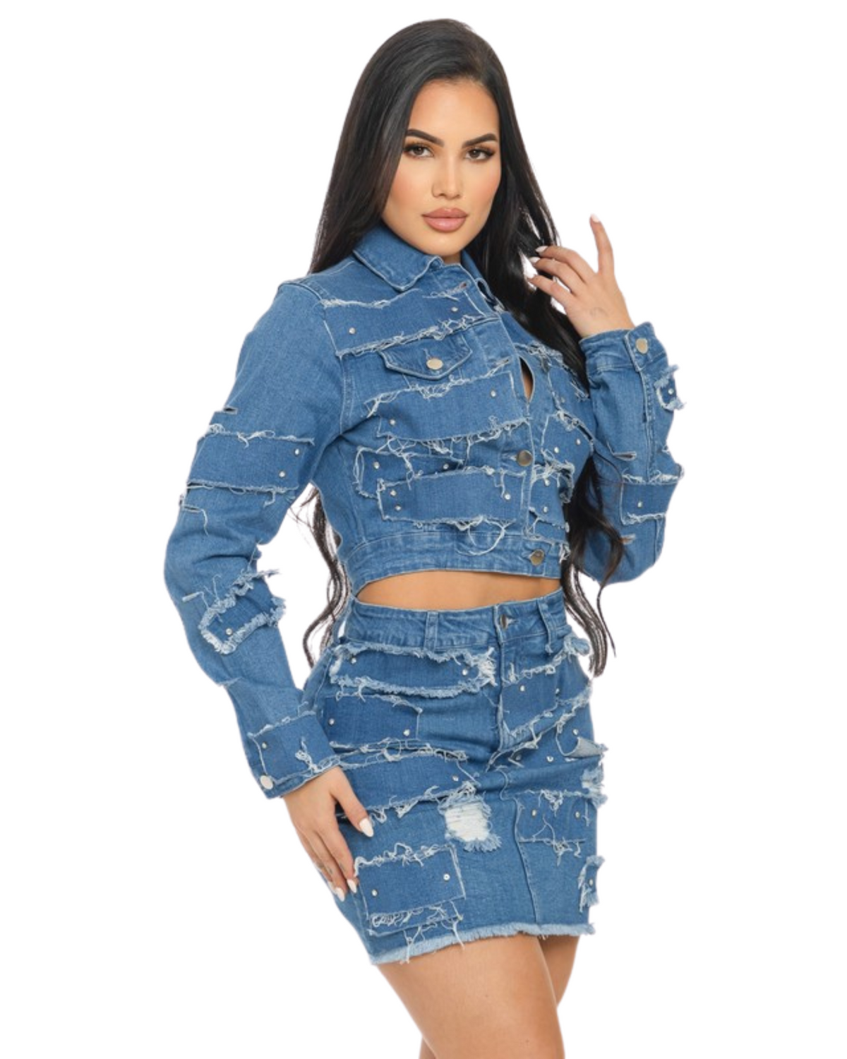 Womens Banjul Patchwork Denim Set