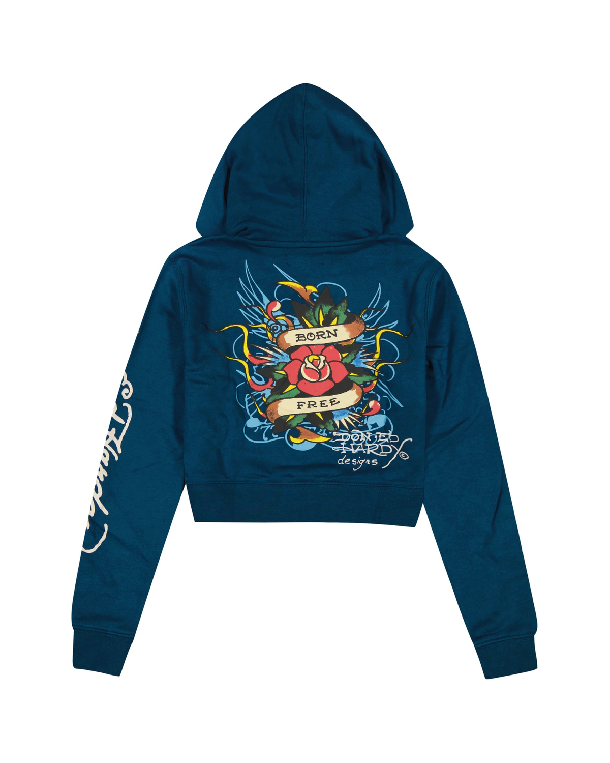 Womens Flame Rose Zip Front Hoodie