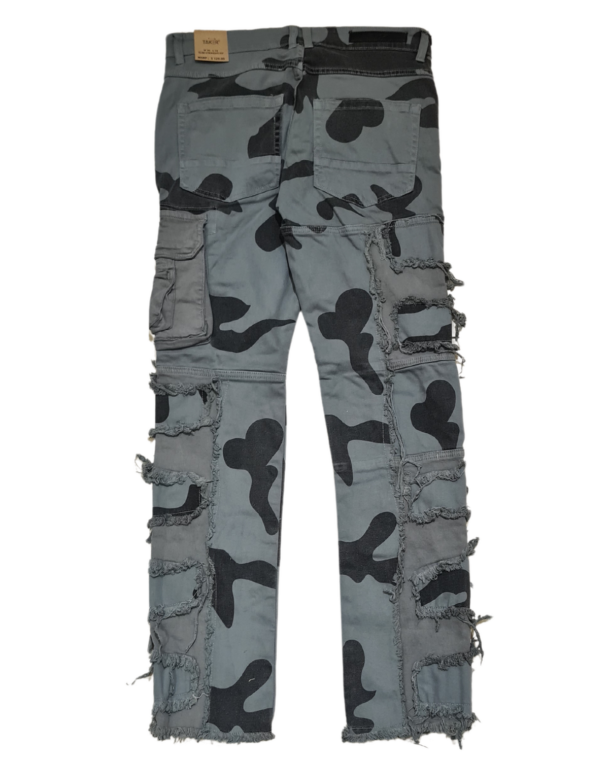 Mens Straight Cargo Camo Jeans T4034
