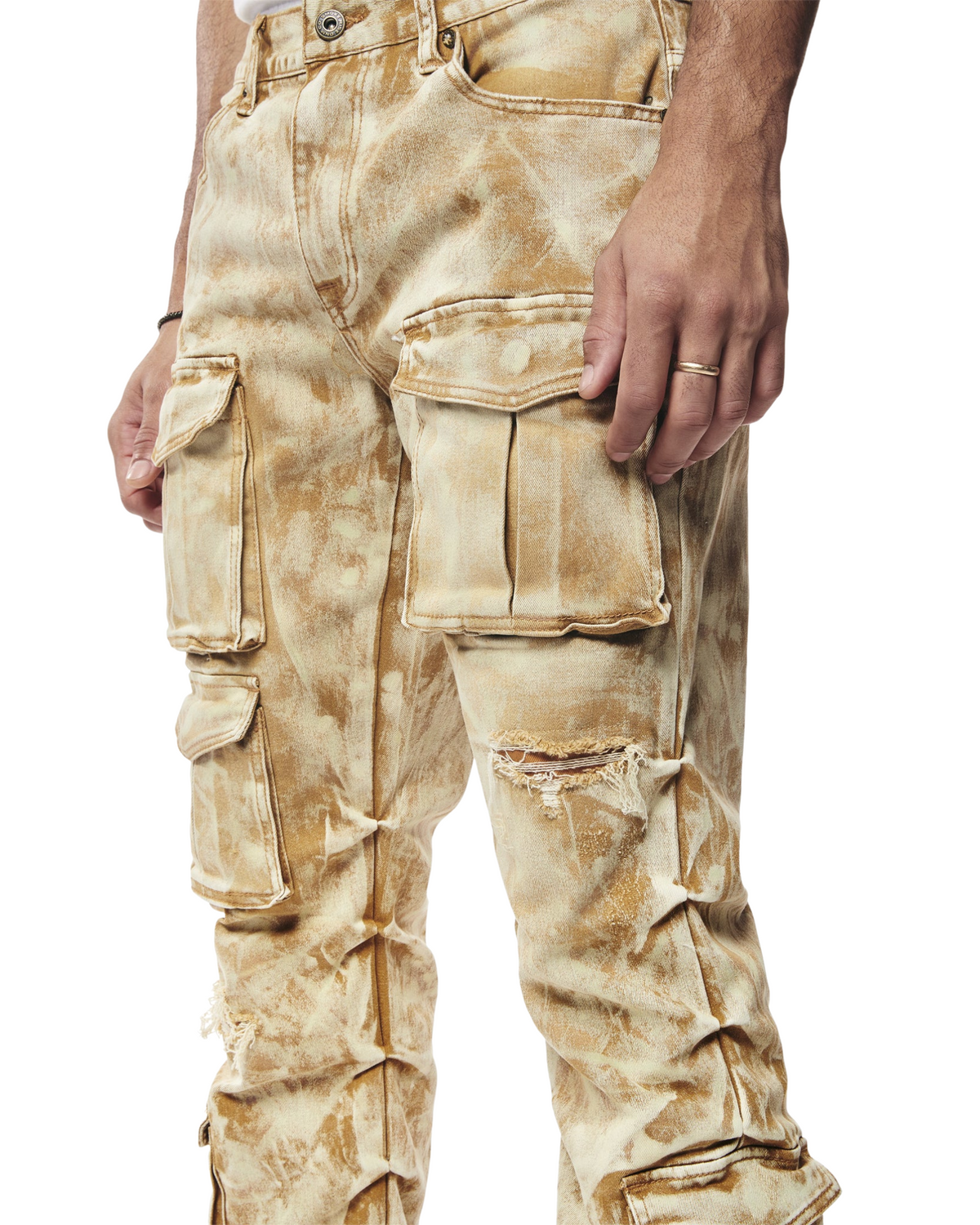 Mens Multi Cargo Straight Fit Jeans