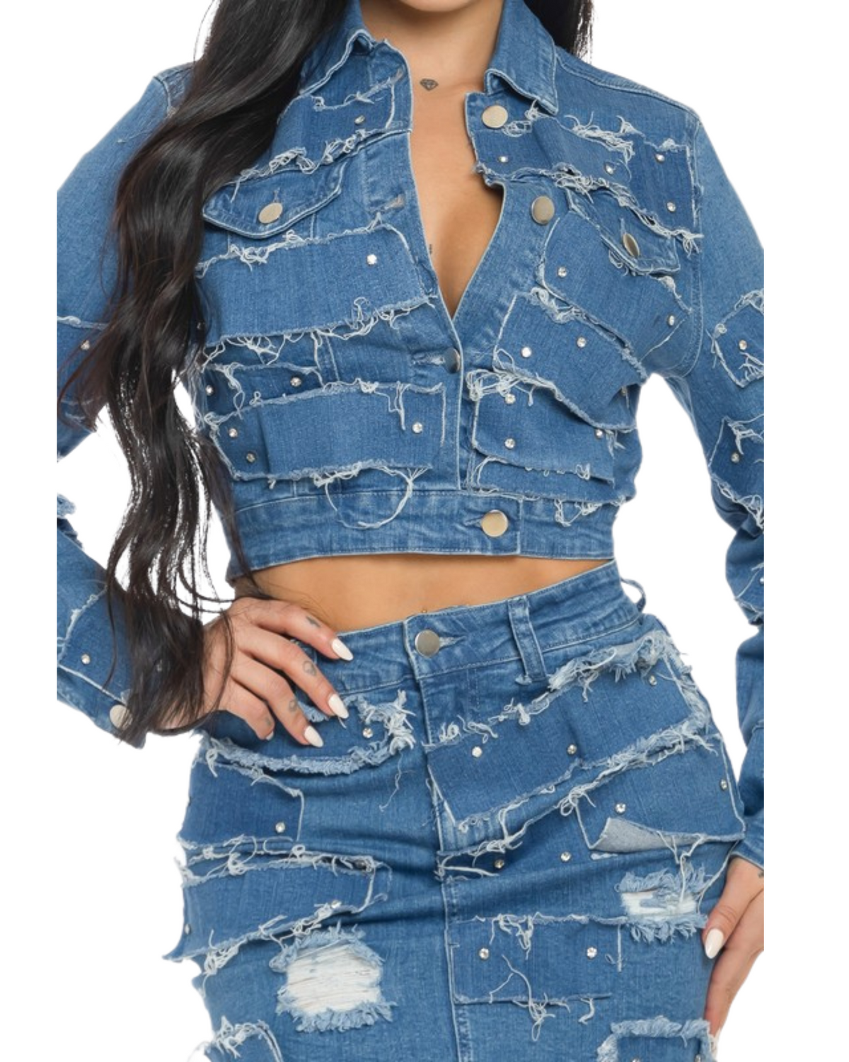 Womens Banjul Patchwork Denim Set