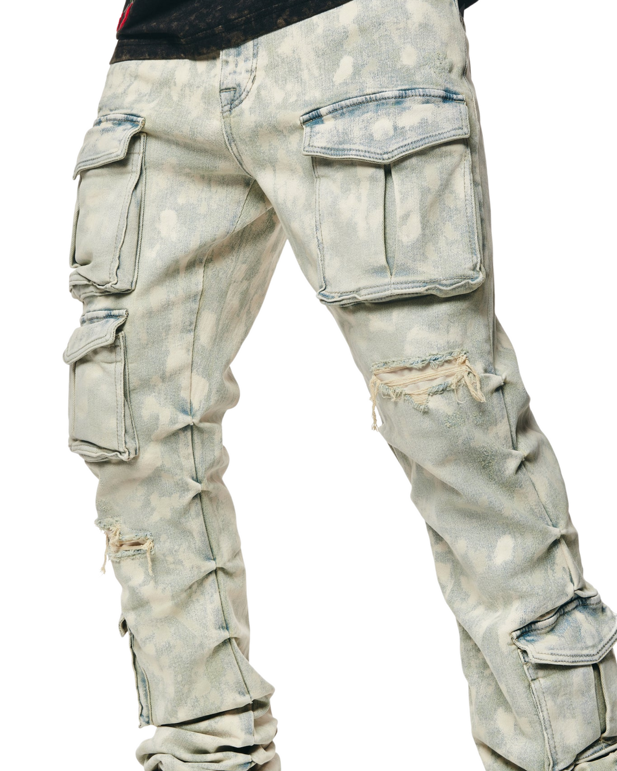Mens Multi Cargo Straight Fit Jeans