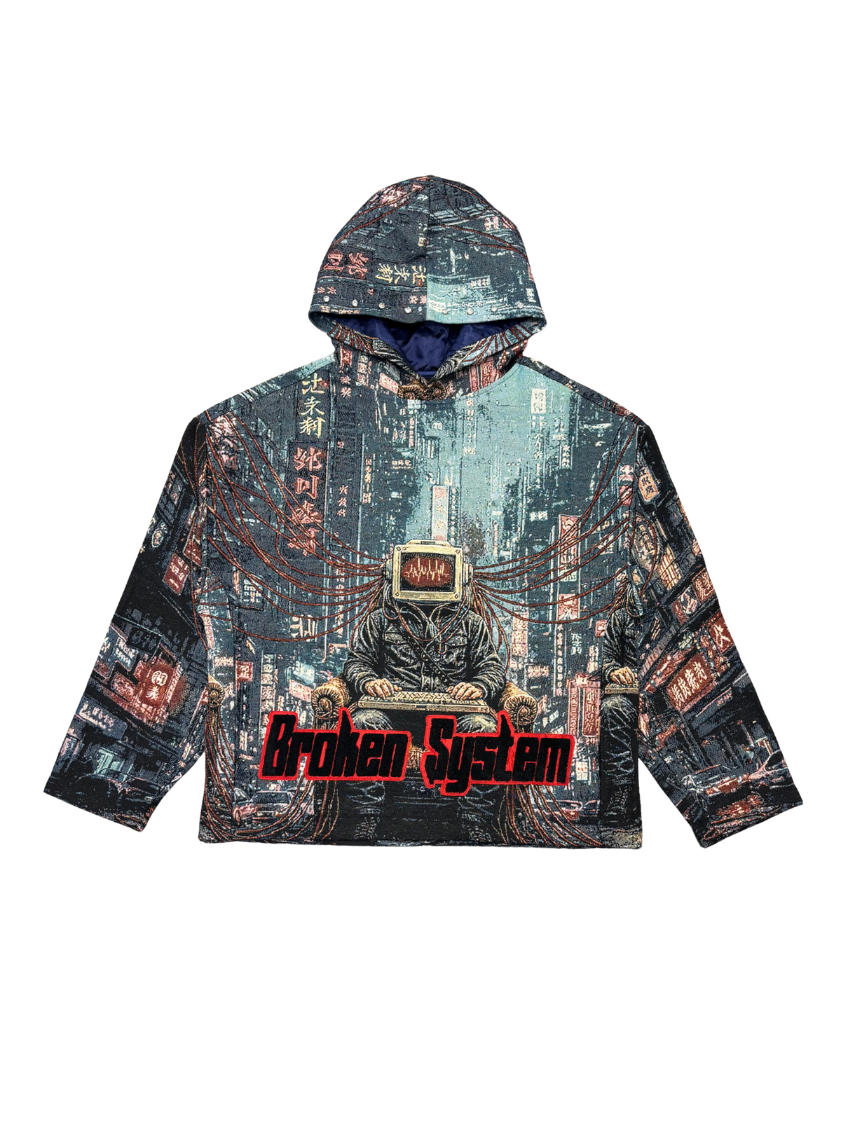 Mens Broken System Tapestry Hoodie