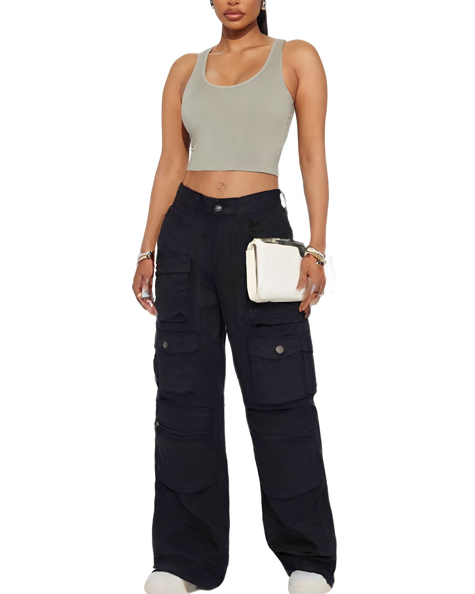 Womens Multi Cargo Pocket Pants