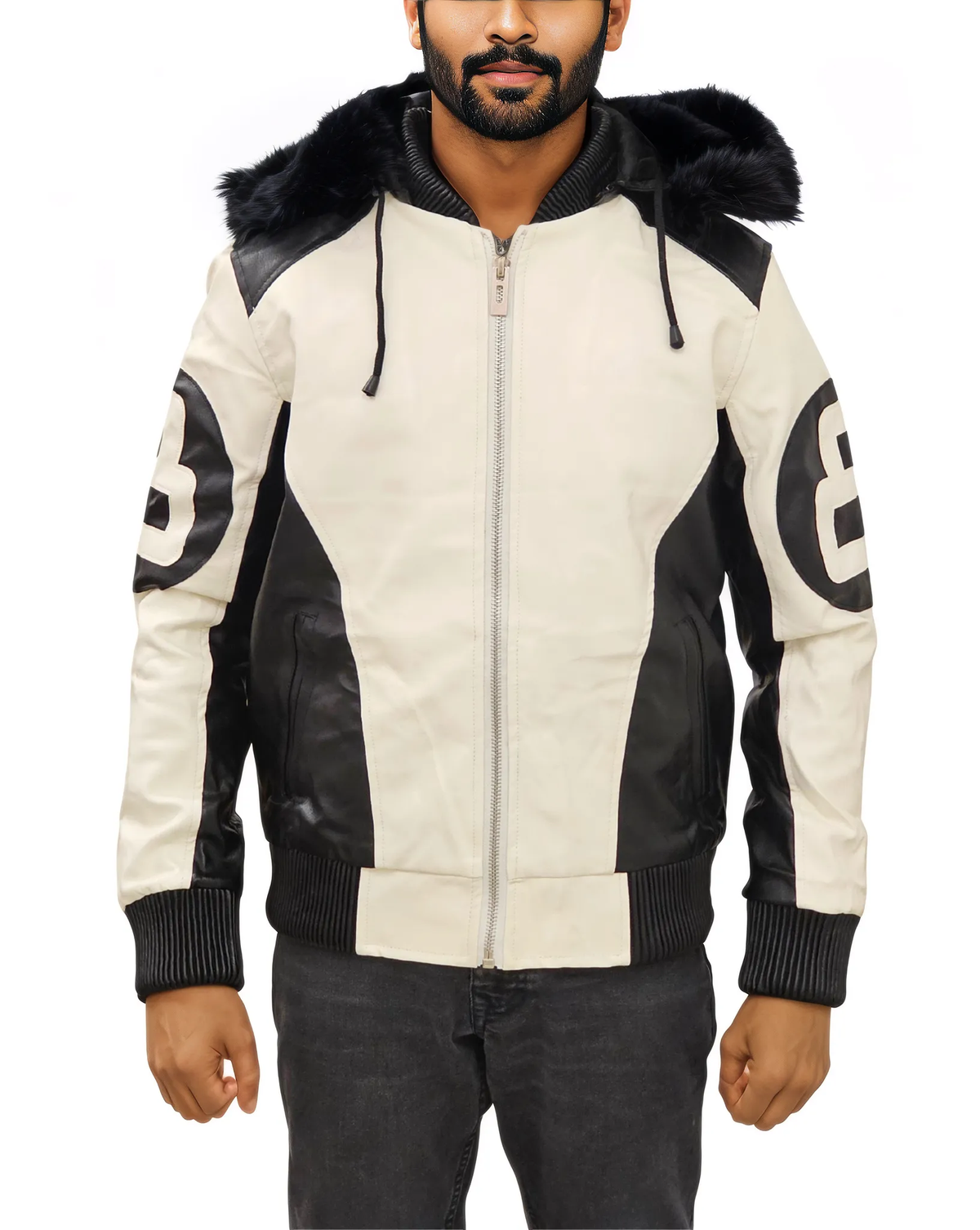 Mens PU Bomber Jacket