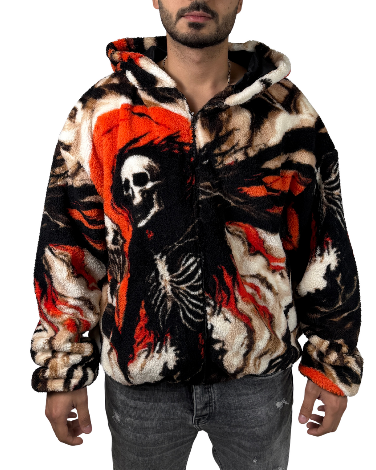 Mens Bear Fluffy Woolen Hoodie
