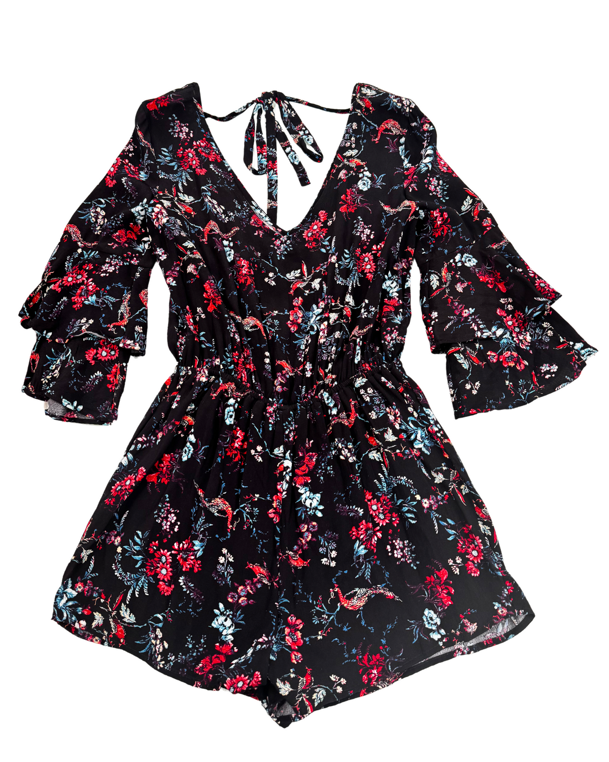 Womens Floral Print Smoked Dress
