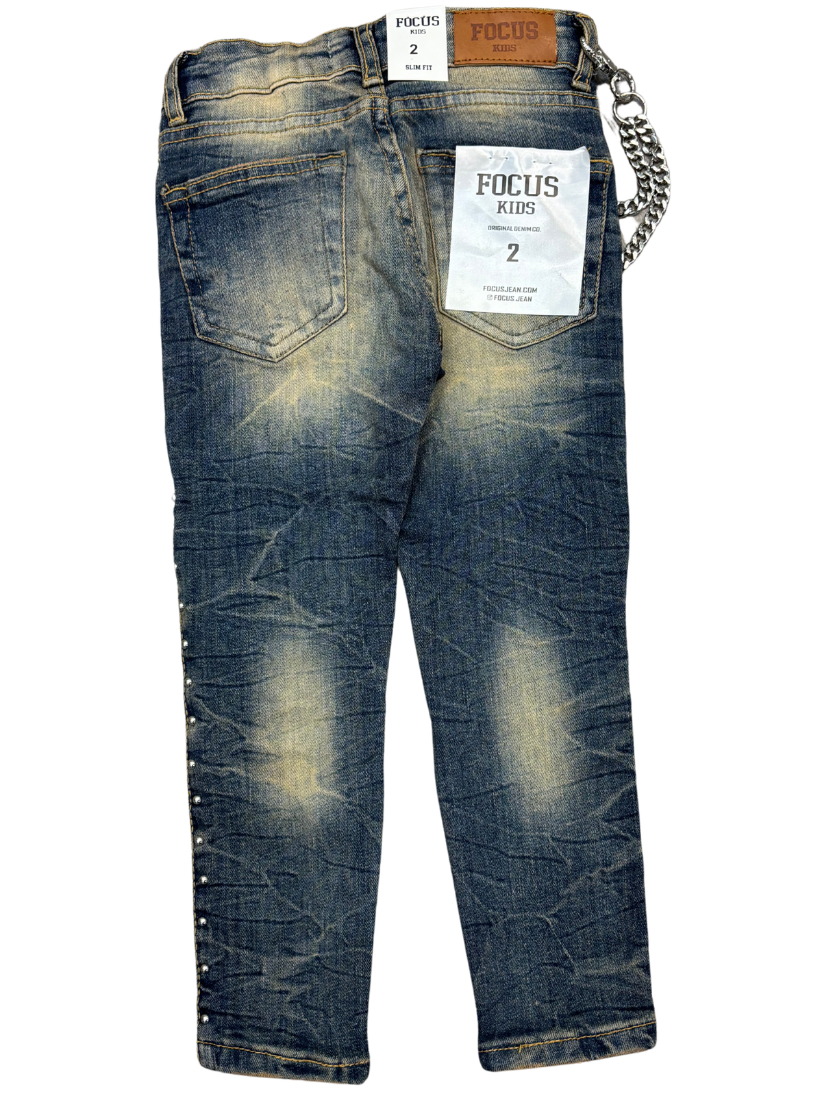 Kids Studded Slim Fit Jeans 2407