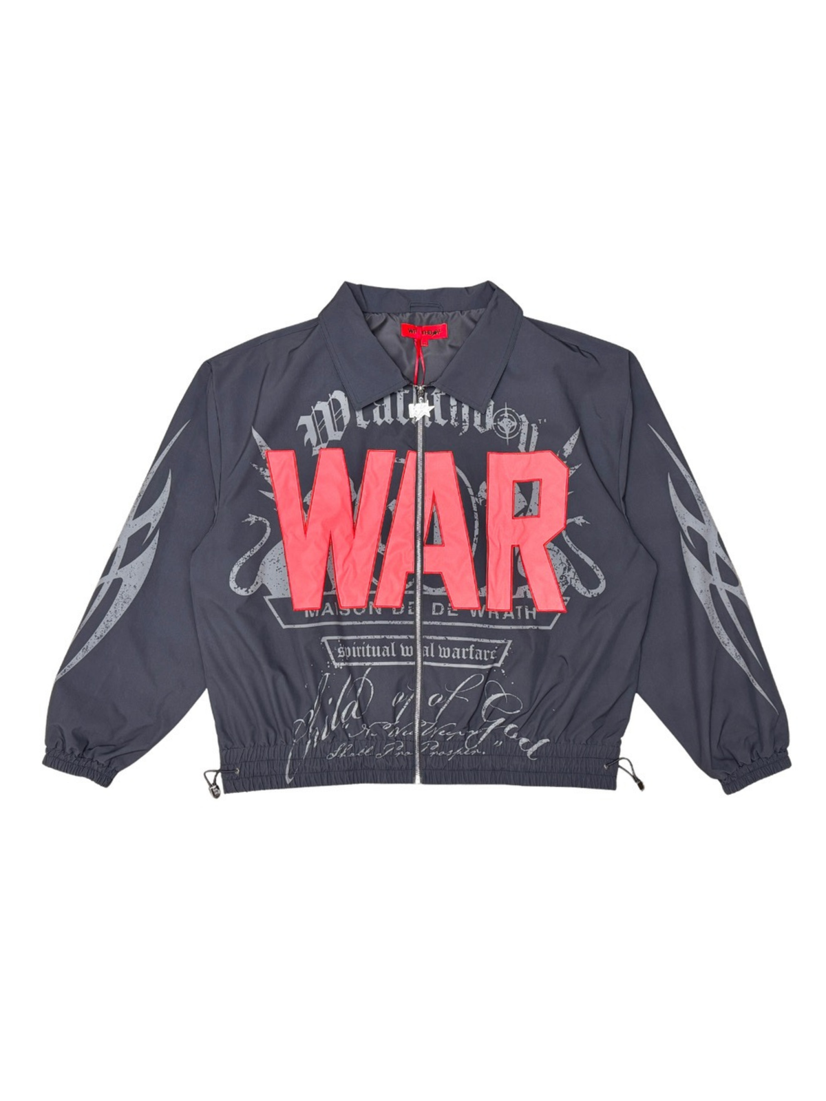 Mens War Nylon Zip Front Jacket