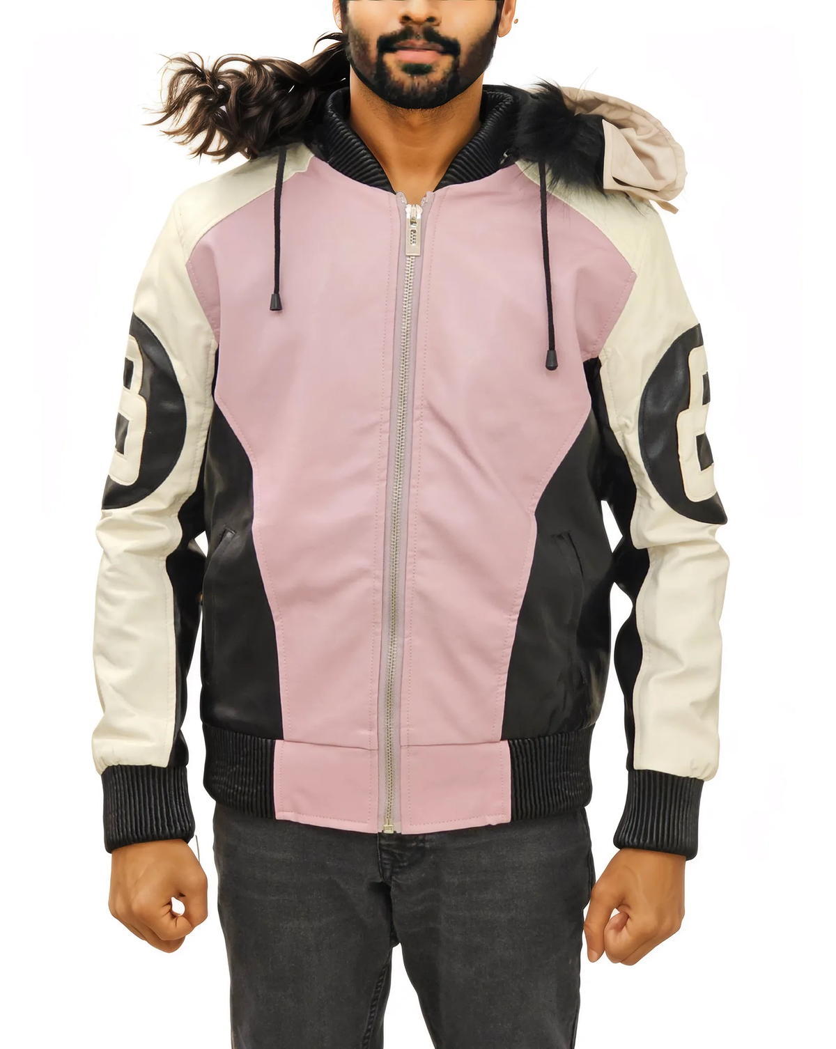 Mens PU Bomber Jacket