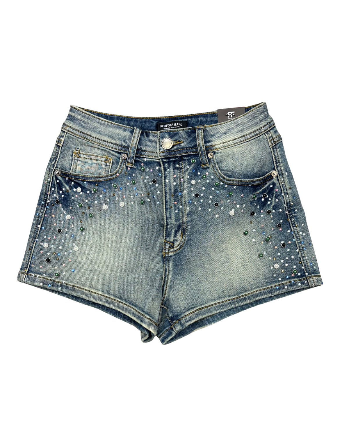 Womens Multi Rhinestone Shorts